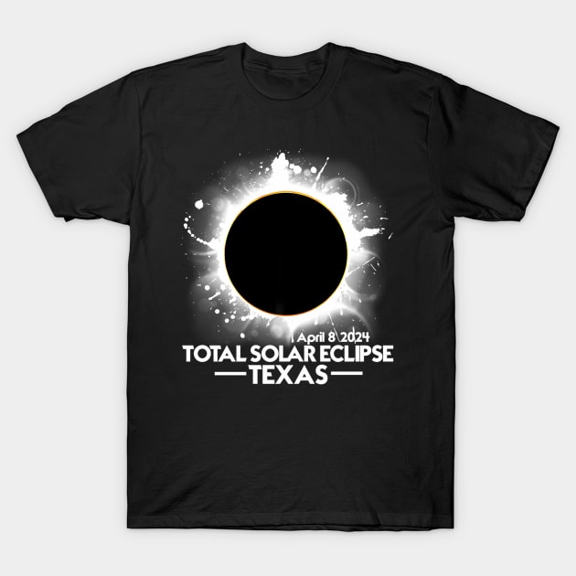 Total Solar Eclipse 2024 Texas Colorful Sun Totality T-Shirt by SanJKaka